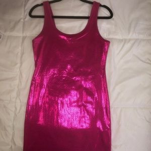 Pink Metallic Mini Dress